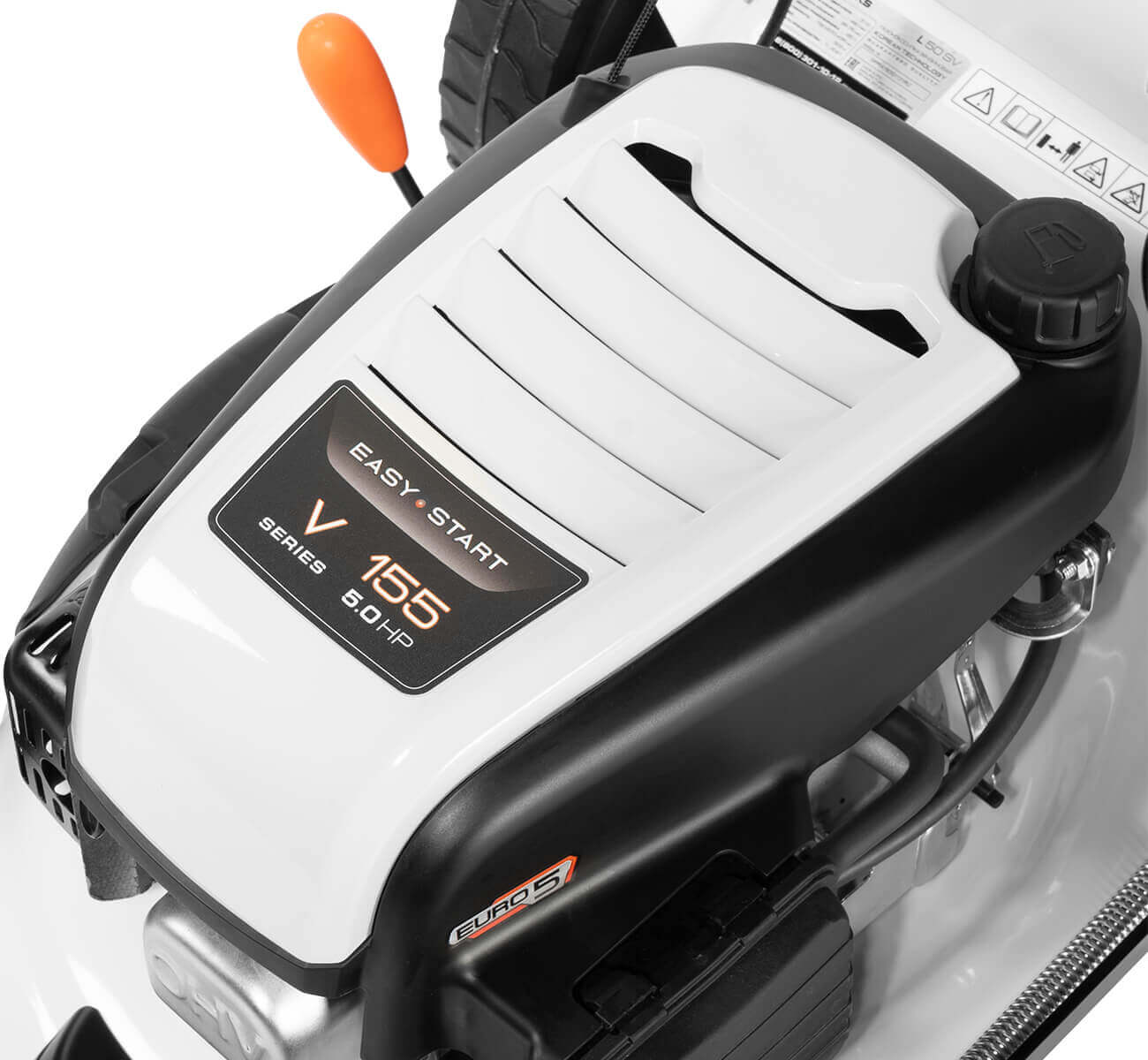 Газонокосилка бензиновая DeWORKS L50SV самоходн+вариатор 5,0л.с, 155см3, 48см травосборник 65л купить 4
