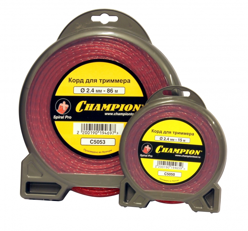 Леска для триммера Champion Spiral Pro  d = 2.4 мм*15 м (C5050) купить