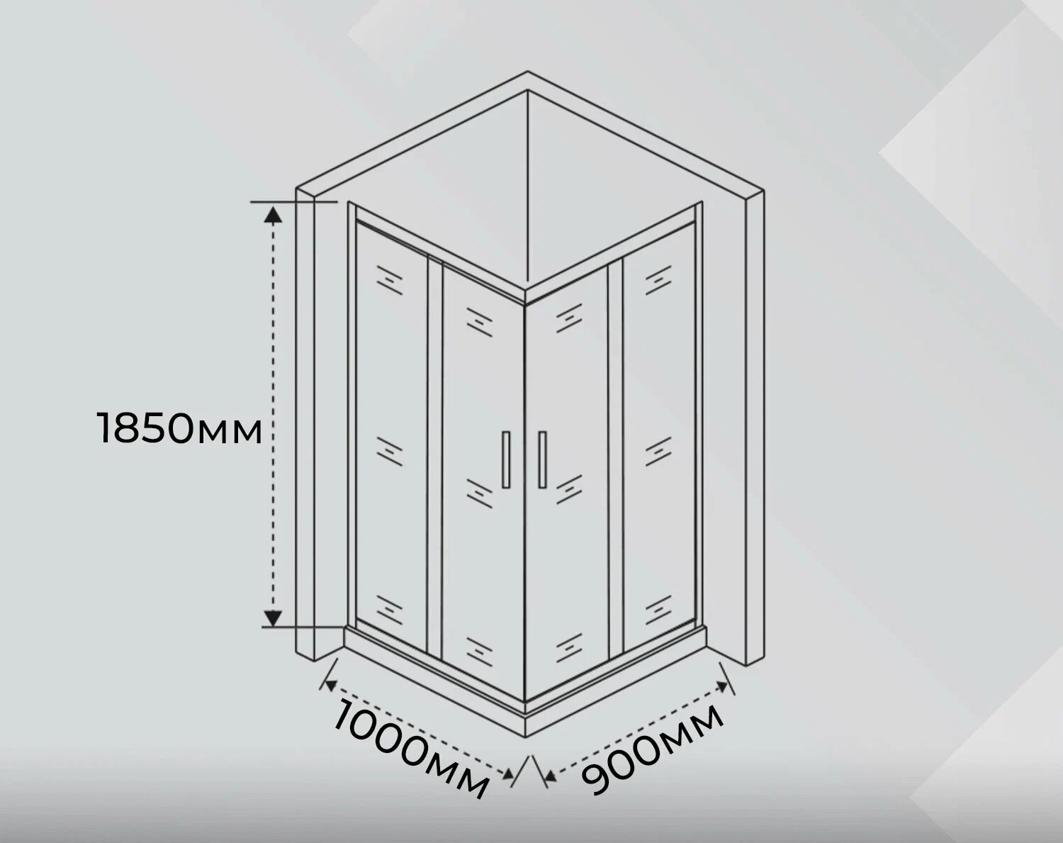 Ограждение душевое Lea-CR-1000*900-C-Brushed Г-образное стекло прозрачное 1000*900*1850 сатин SANTREK AQUA 338799 доставка Нижний Новгород 1 Ограждение душевое Lea-CR-1000*900-C-Brushed Г-образное стекло прозрачное 1000*900*1850 сатин SANTREK AQUA 338799 купить 1