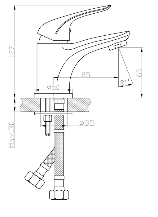 Смеситель KITTO для раковины TOKITO TOK-KIT-1011 купить 1