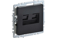 Розетка компьютерная BRITE РК10-2-Бр BR-K20-1-K02 2-ая RJ45 5E черный IEK  1801642