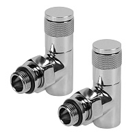 Набор дизайн-вентилей PIANO 1/2" угловой для радиатора цвет хром, Royal Thermo RTE 50.028