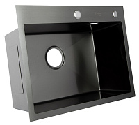 Мойка из нержавеющей стали врезная D6045B PRO 600*450*220мм ГРАФИТ SANTREK AQUA 318417