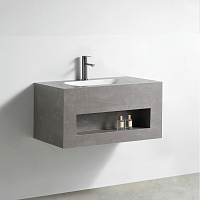 Раковина со столешницей из керамогранита TERRA 100 21-100- Matte Grey серый подвесная HOLLER 342236