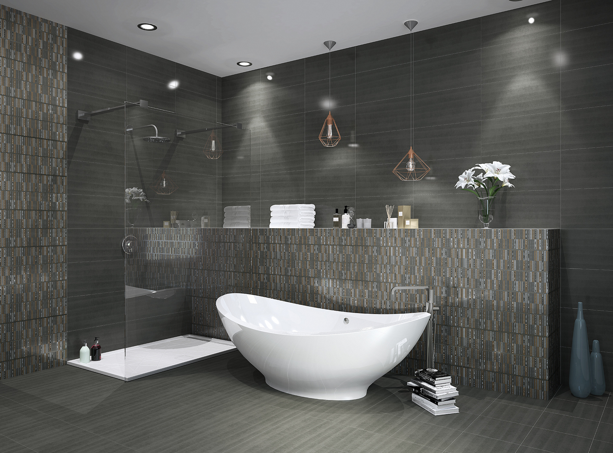 Плитка настенная AURA GRAFITE темный 31.5*63см AZORI 506571101 доставка Нижний Новгород 1 Плитка настенная AURA GRAFITE темный 31.5*63см AZORI 506571101 купить 1