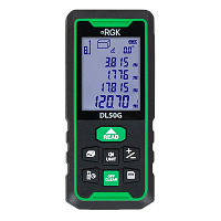 Лазерный дальномер RGK DL50G (зел) с уклономером 50м (778176)