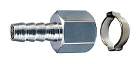 Пневматический переходник Fubag 1/4"F елочка d=10мм + кольцо (180252 B)
