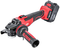 Шлифмашина угловая аккумуляторная Elitech МШУ 18БЛ (Е2213.001.02)ке 18В бесщеточная 3-х скор ф125мм 1акк*4.0а/ч