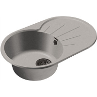 Мойка кухонная GranFest RONDO GF-R-750L овальная с крылом 746*455мм серый