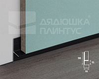 Профиль алюминиевый теневой ВП ТП2 36*15*15мм 2.5м черный Мастер Профиль