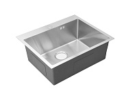 Мойка из нержавеющей стали врезная D6050H-S 600*500*220мм САТИН сифон SANTREK AQUA 342103