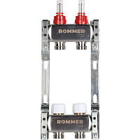 Коллектор с расходомерами 2 выхода из нержавеющей стали Rommer RMS-1200-000002