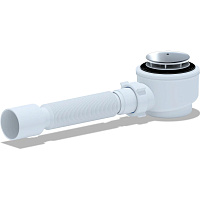 Сифон для душевого поддона 1 1/2"*50*60 с гибкой трубой 375 40/50 хром Анипласт (Е415C) 9-2165