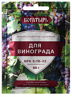 Удобрение водорастворимое для винограда 50гр Богатырь Lt022563