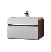 Тумба CUB 60 (+умывальник Lambo 60) лен темный 600*420*395 Velvex mCub-60tl