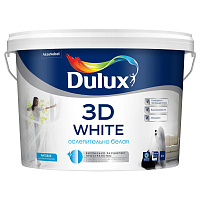 Краска Dulux 3d White 10 л для стен и потолков белая (База BW)
