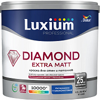 Краска для стен и потолков глубокоматовая Prof Diamond Extra Matt белая база BW Luxium 50034526 (2.5л)