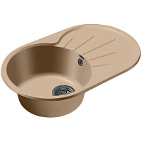 Мойка кухонная GranFest RONDO GF-R-750L овальная с крылом 746*455мм топаз