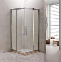 Душевое ограждение Grossman PR-90SQ, прозрачное стекло, профиль серебро 90*90*200