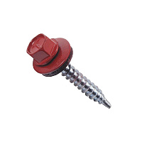 Саморез кровельный  красный рубин 4.8*76 RAL3003 20шт