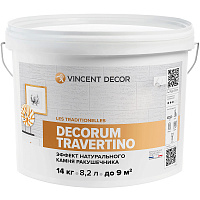 Структурное покрытие Vincent Decor Decorum Travertino 14 кг