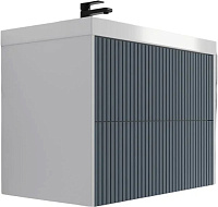 Тумба подвесная с 2 ящиками Стокгольм 80 и раковина Classic 80 Style Line ЛС-00002314/00000723 графит софт