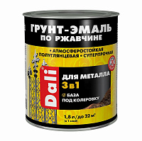 Грунт эмаль по ржавчине 3в1 под колеровку база С бесцветный Dali 20377 (1.8л)
