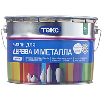Эмаль ТЕКС для дерева и металла Профи полуматовая база A белая (9л)