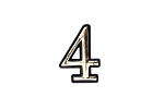 Цифра самокл. мал. золото "4" (упак.)