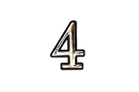 Цифра самокл. мал. золото "4" (упак.)