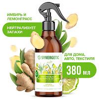 Освежитель воздуха, нейтрализатор запахов Имбирь и лемонграсс 0.38л SYNERGETIC 900004