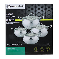 Набор посуды Eurostek ES-1217 8 предметов нержавеющая сталь