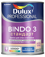 Dulux Professional Bindo 3 глубокоматовая краска для стен и потолков (База BW) 1 л