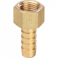 Штуцер внутренняя резьба для шлангов латунь 1/4"*10мм STOUT SFT-0036-001410