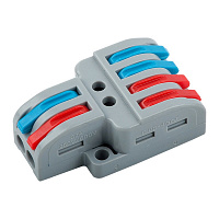 Клемма универсальная монтажная 2*4 провода GTER7-24-BL5 (5шт)