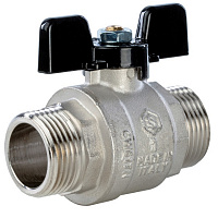 Кран шаровой полнопроходной Stout наружная резьба ручка бабочка 1" PN40 SVB-0006-000025