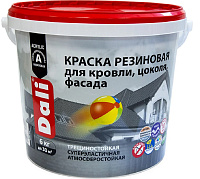 Краска резиновая для кровли цоколя фасада  серый графит Dali (6кг)
