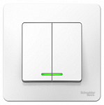 Выключатель Blanca 2кл BLNVS006511 с/у 6А c подсветкой белый