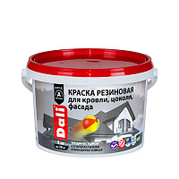 Краска резиновая Dali для кровли цоколя фасада красно-коричневый 3 кг