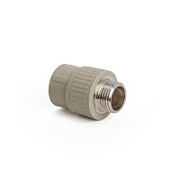 Муфта комбинированная PPR 20*1/2" наружная резьба Lammin полипропиленовая серая Lm31041020015G Муфта комбинированная PPR 20*1/2" наружная резьба Lammin полипропиленовая серая Lm31041020015G