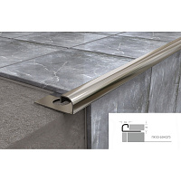 Профиль нержавеющая сталь для плитки, Лука ПК 03-10НСП.2700.001