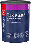 Tikkurila Euro Matt 3 акриловая краска для стен и потолков бесцветная (База С) 0.9 л