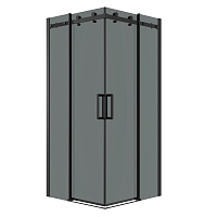 Ограждение душевое Classic 80*80*195 раздвижное профиль черный матовый стекло тонированное Grossman 300.K33.04.8080.21.10