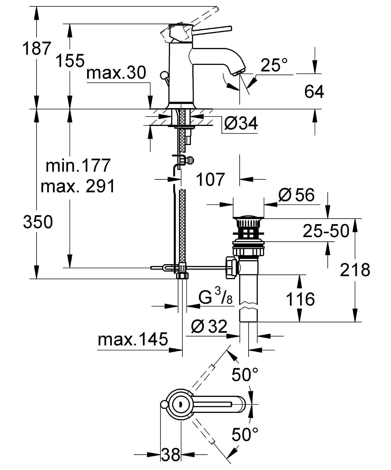 Смеситель для раковины BauClassic цвет хром GROHE 23161000 доставка Нижний Новгород 2 Смеситель для раковины BauClassic цвет хром GROHE 23161000 купить 2
