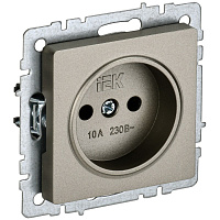 Розетка 1-местная без заземления BRITE РС10-1-0-БрШ 10А IEK 6401729 шампань