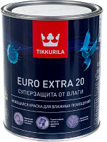 Краска Euro Extra 20 для влажных помещений полуматовая база С Tikkurila 