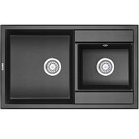 Мойка кухонная Granula GR-8201 прямоугольная 82*50см с 2 чашами без крыла черный