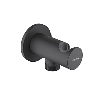 Шланговое подсоединение с держателем  черный матовый Aquatek AQ2464MB