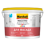 Краска акриловая фасадная Marshall Maestro База BW глубокоматовая - 9 л