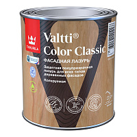 Лазурь полупрозрачная для деревянных фасадов VALTTI COLOR CLASSIC бесцветная база EC Tikkurila (0.9л)